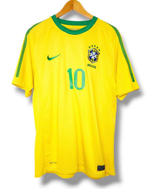 Brazilie 2010 Thuis Shirt Ronaldinho #10 (M)