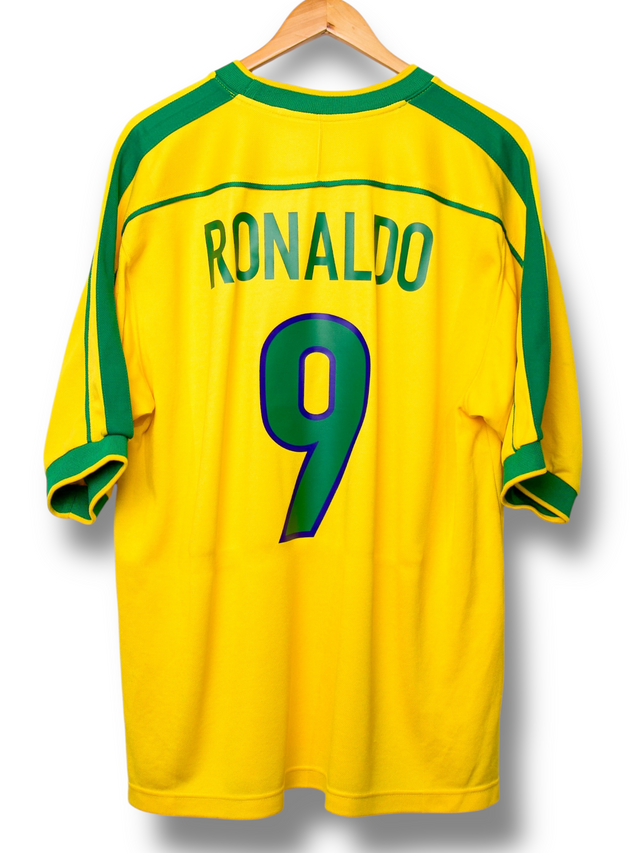 Brazil 1998 Home Shirt Ronaldo #9 (XL)
