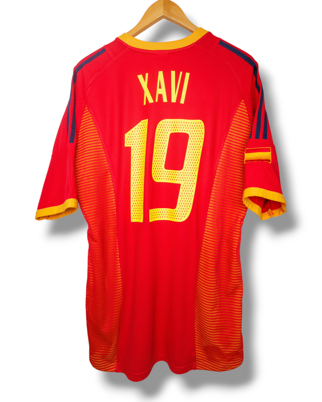 Spanje 2002 Thuis Shirt Xavi #19 (XXL)