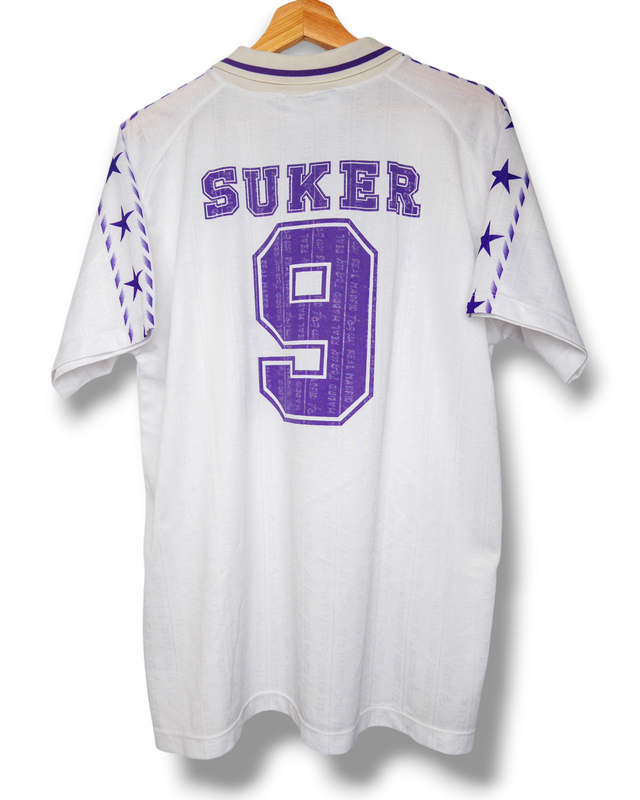 Real Madrid 1996/1997 Thuis Shirt Suker #9 (L)