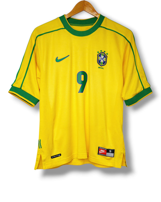 Brazilie 1998 Thuis Shirt Ronaldo #9 (S)