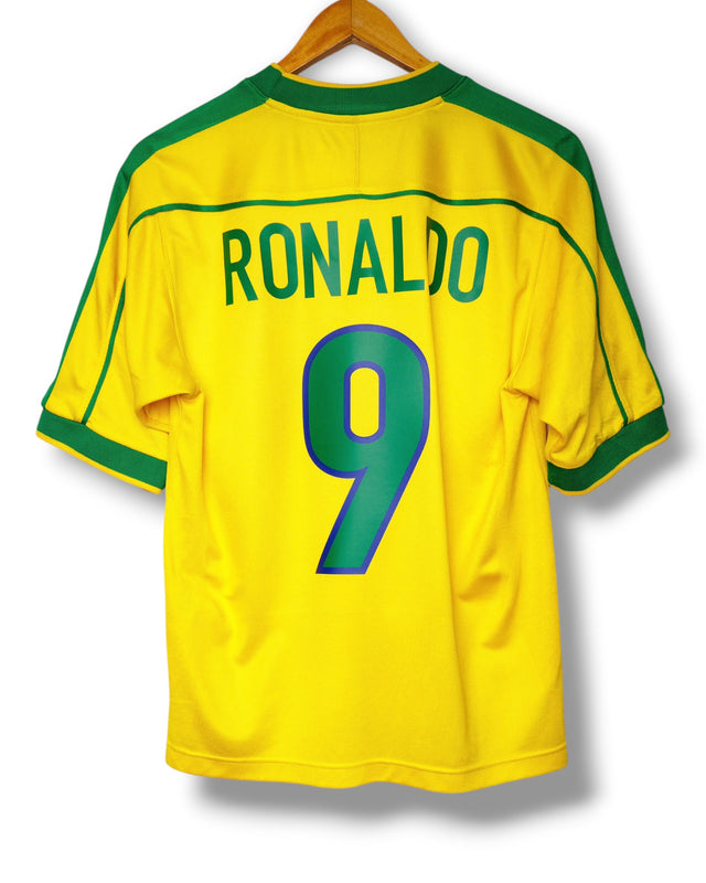 Brazilie 1998 Thuis Shirt Ronaldo #9 (S)