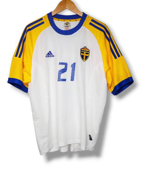 Zweden 2002 Uit Shirt Ibrahimovic #21 (L)