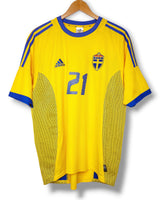 Zweden 2002 Thuis Shirt Ibrahimovic #21 (L)