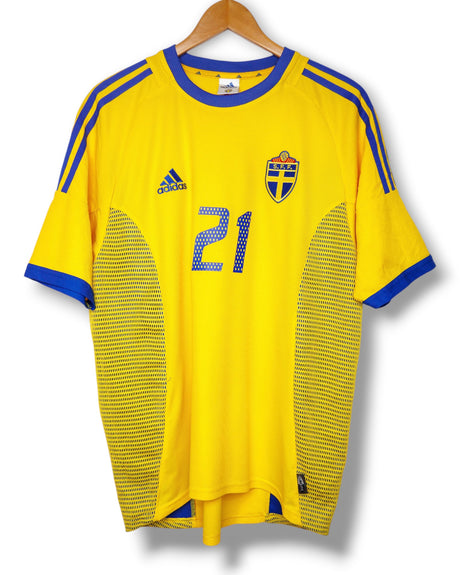Zweden 2002 Thuis Shirt Ibrahimovic #21 (L)