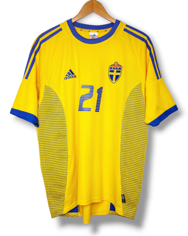 Zweden 2002 Thuis Shirt Ibrahimovic #21 (L)