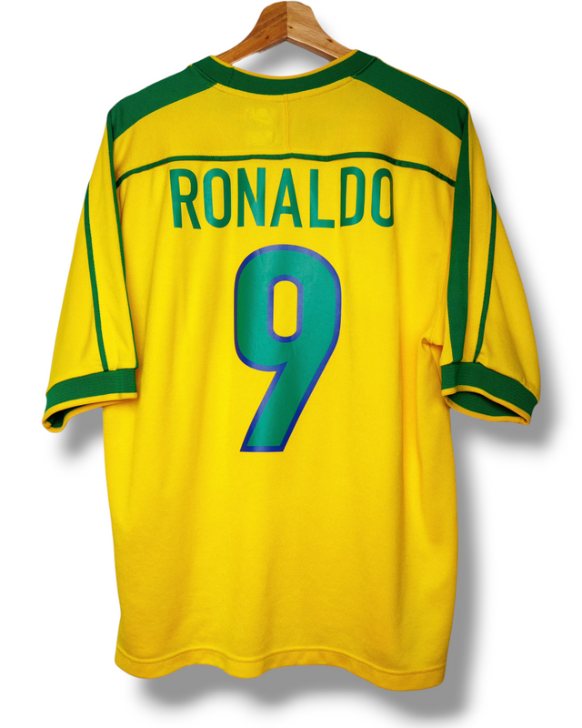 Brazilie 1998 Thuis Shirt Ronaldo #9 (M)