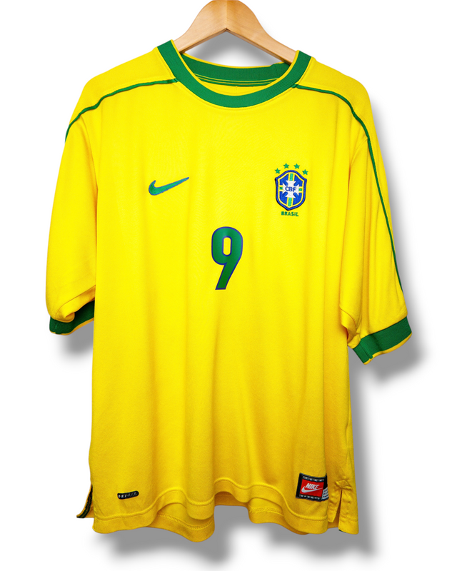 Brazilie 1998 Heimtrikot Ronaldo Lima #9 (L)