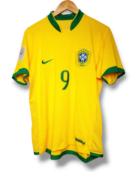 Brazilie 2006 Thuis Shirt Ronaldo Lima #9 (M)