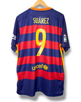 Barcelona 2015/2016 Home Shirt Suarez #9 (XL)