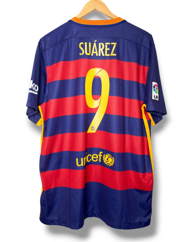 Barcelona 2015/2016 Home Shirt Suarez #9 (XL)