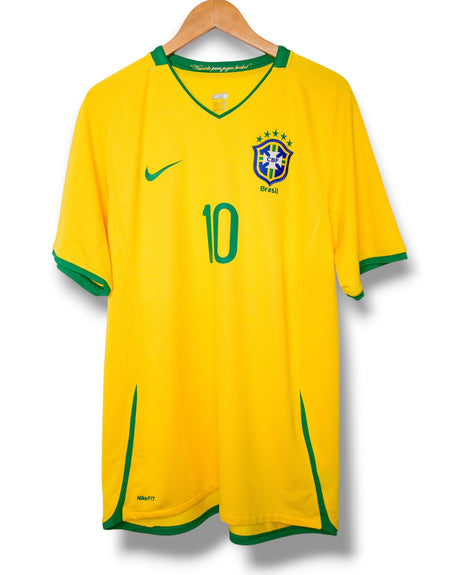 Brazilie 2008 Thuis Shirt Ronaldinho #10 (M)