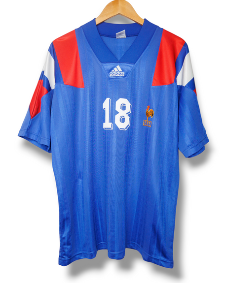 Frankrijk 1992 Thuis Shirt Cantona #18 (L)