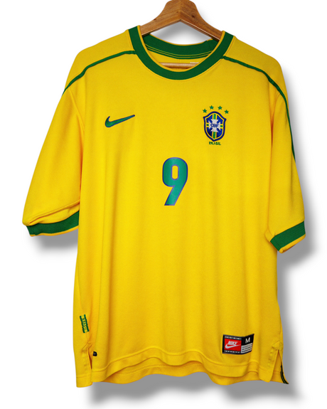 Brazilie 1998 Thuis Shirt Ronaldo #9 (M)
