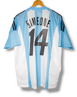 Argentinie 2002 Thuis Shirt Simeone #14 (L)