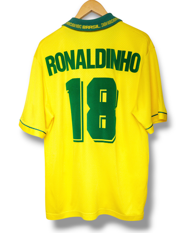 Brazilie 1993 Thuis Shirt Ronaldinho #18 (L)