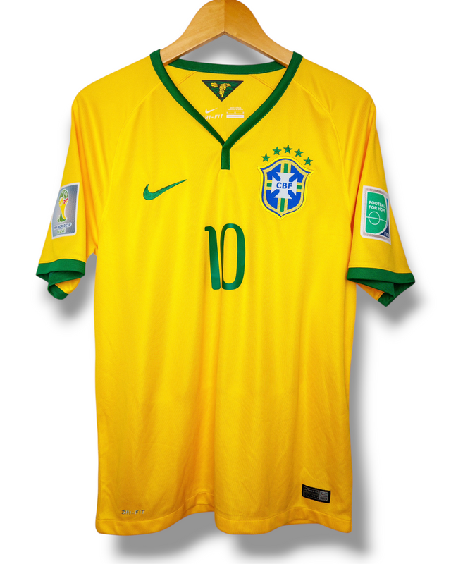 Brazilie 2014 Home Shirt Neymar JR #10 (M)