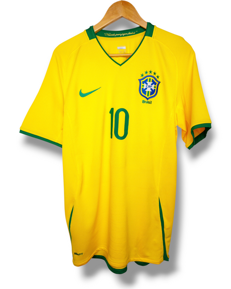 Brazilie 2008 Thuis Shirt Ronaldinho #10 (M)