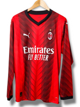 AC Milan 2023/2024 Home Shirt Rafa Leao #10 Long Sleeve (L)